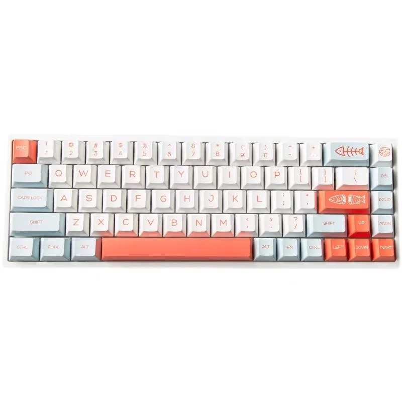 

2022.141 keys set GMK Salmon Keycaps Cherry Profile PBT keycap Dye Sub Keycaps For Cherry MX Switch GMMK Pro Mechanical