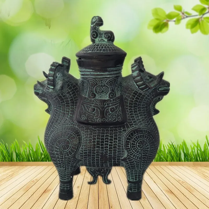 

antique HanDynasty Ancient bronze ornaments, three sheep bronze jars, hand painted crafts /collection & adornment,Free shipping