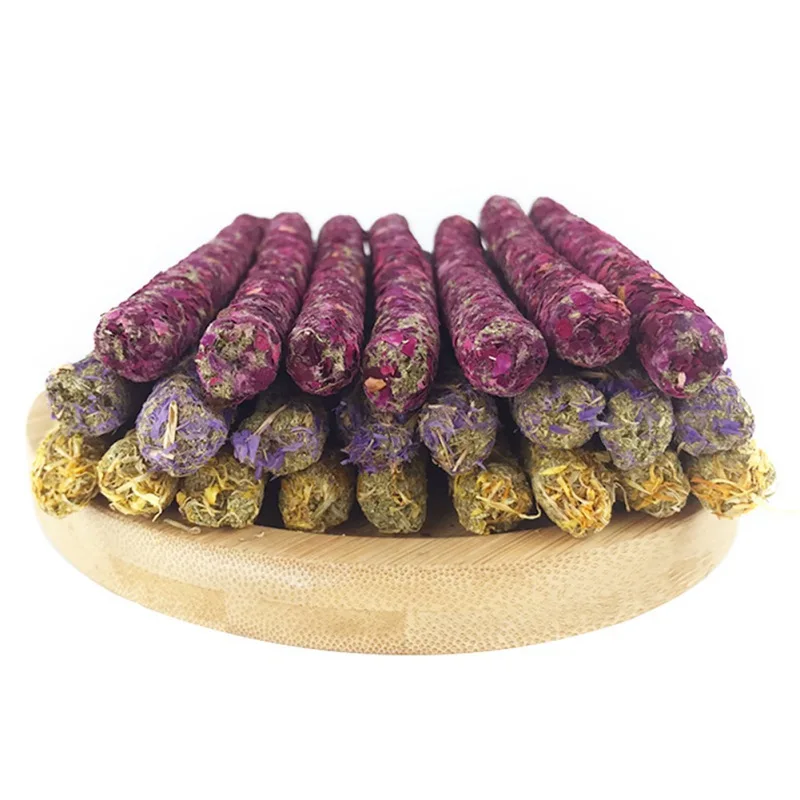 

6 шт., малярные жевательные игрушки, уход за зубами, жевательная Роза, календула, лаванда, наклейки, закуски, подходят для кроликов, хомячков, ...