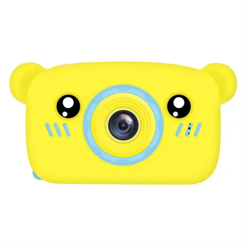Yellow-bear Новое поступление для детей, с героями мультфильмов Камера Full HD 1200W Портативный цифрового видео Камера 2 дюймов ЖК-дисплей Экран Дисплей детей отличный подарок для детей - Цвет: Yellow-bear