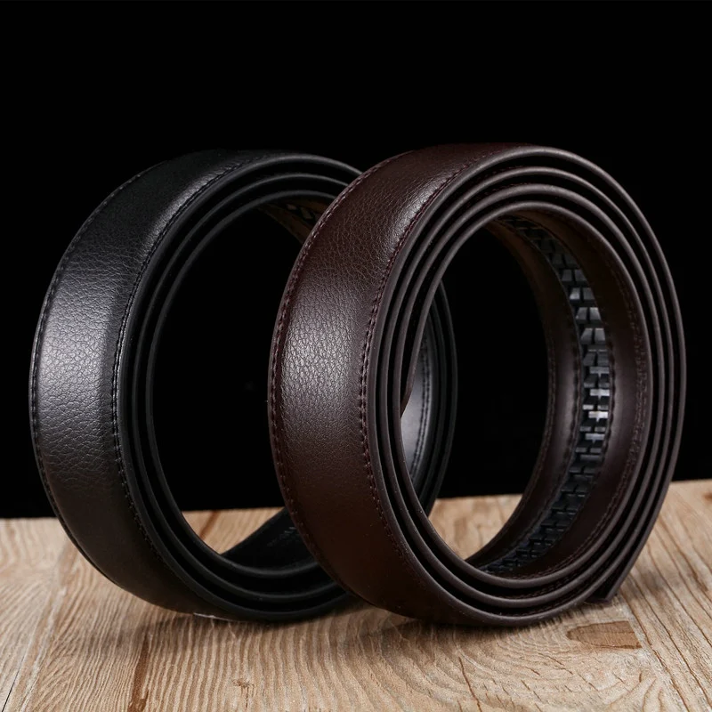 

No buckle man belt high 1uality genuine leather belt fashion strap brand waist belt automatic buckle belts for men