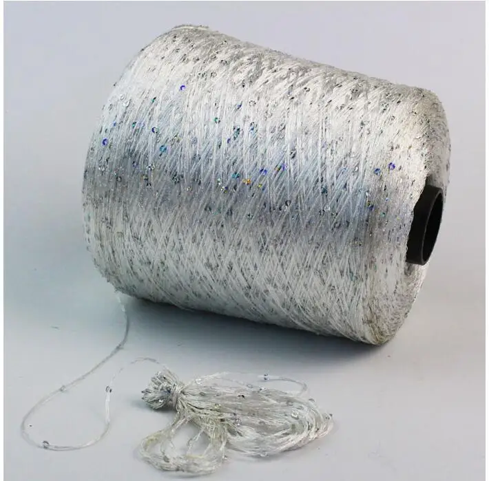 Уникальная натуральная шелковая пряжа с пайетками Красивая для вязания 50 г/лот