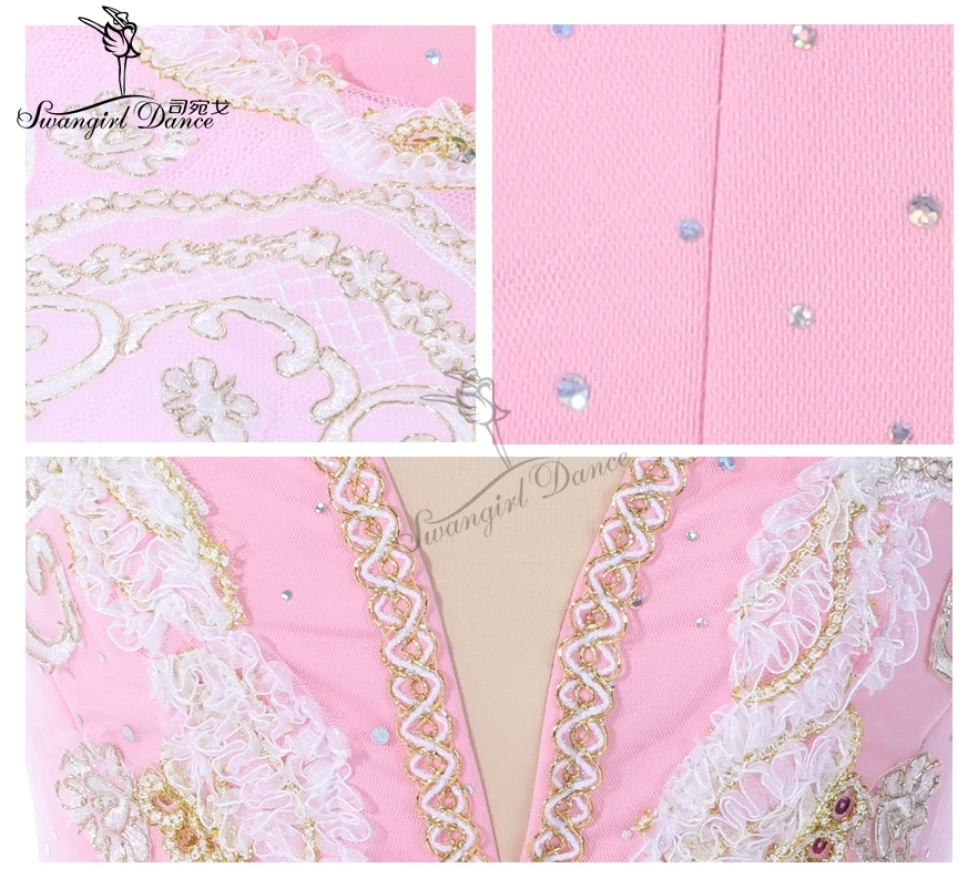 Темно-розовый цветок Фея балетная пачка представление сценические костюмы для