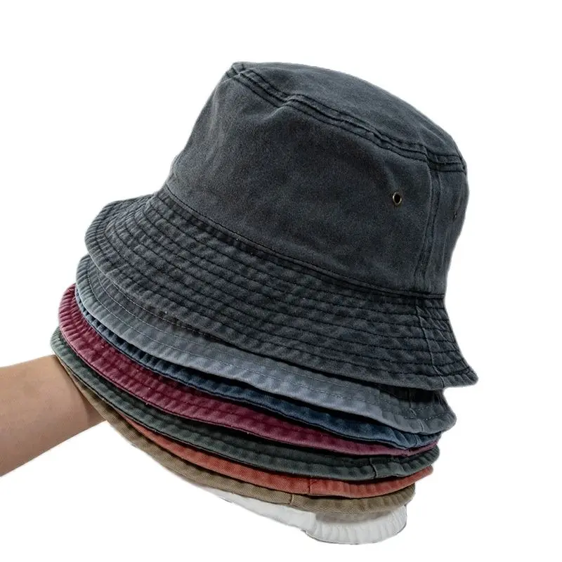 

Solid vintage cotton fisherman hat Caps Outdoor men and women casual Sport Bucket hat Fishing Hunting Panama floppy Gorros