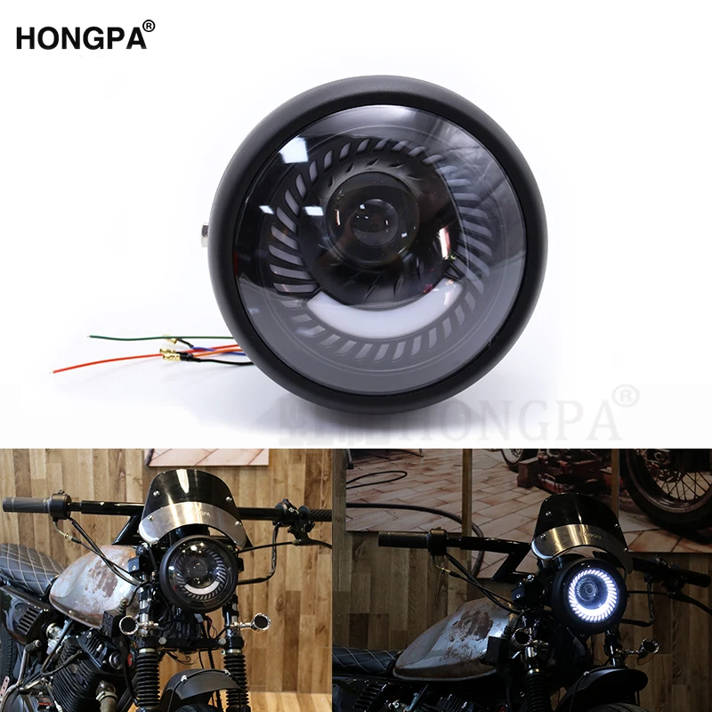 Универсальный мотоцикл 6 5 ''светодиодная фара Спираль белый боковой Кронштейн