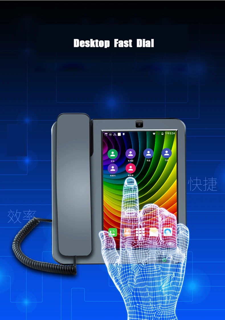 3g 4g sim card android smart fixed phone touch screen video call telephone with wifi recording for home business landline phones free global shipping