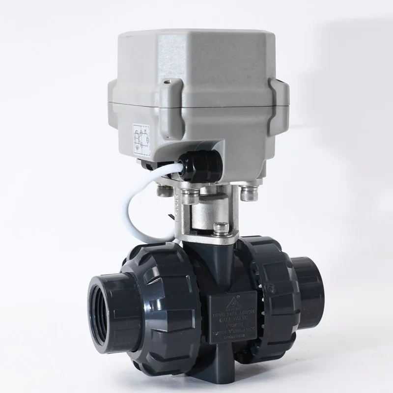 DN25 1 'ɻSP/NPT/Клеевой конец 2-сторонний UPVC True Union моторизованный шаровой клапан