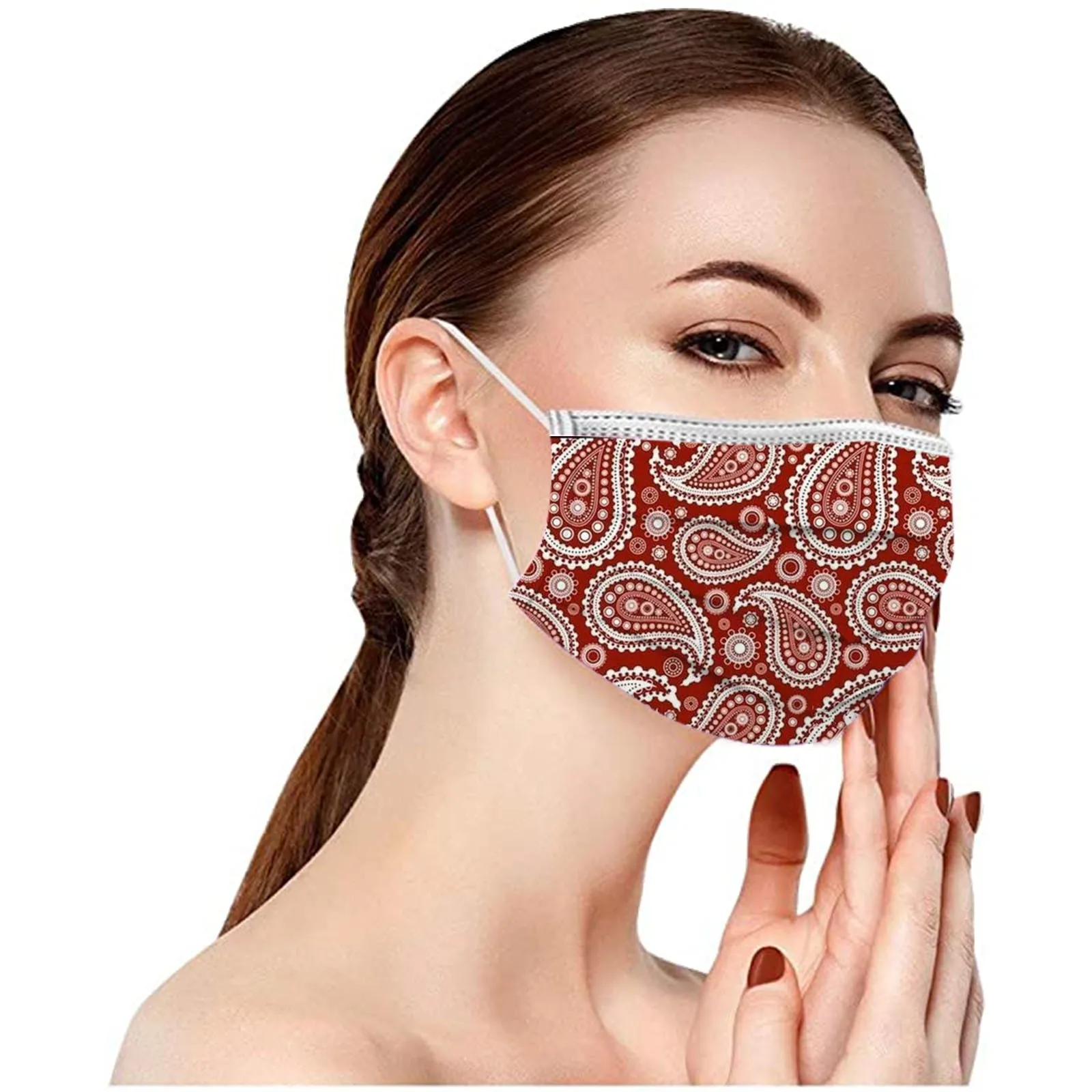 

100PCS Adult's Disposable Face Mask Industrial 3Ply Ear Loop Mask Fashion Print Protective Mask masque de protection jetable A40