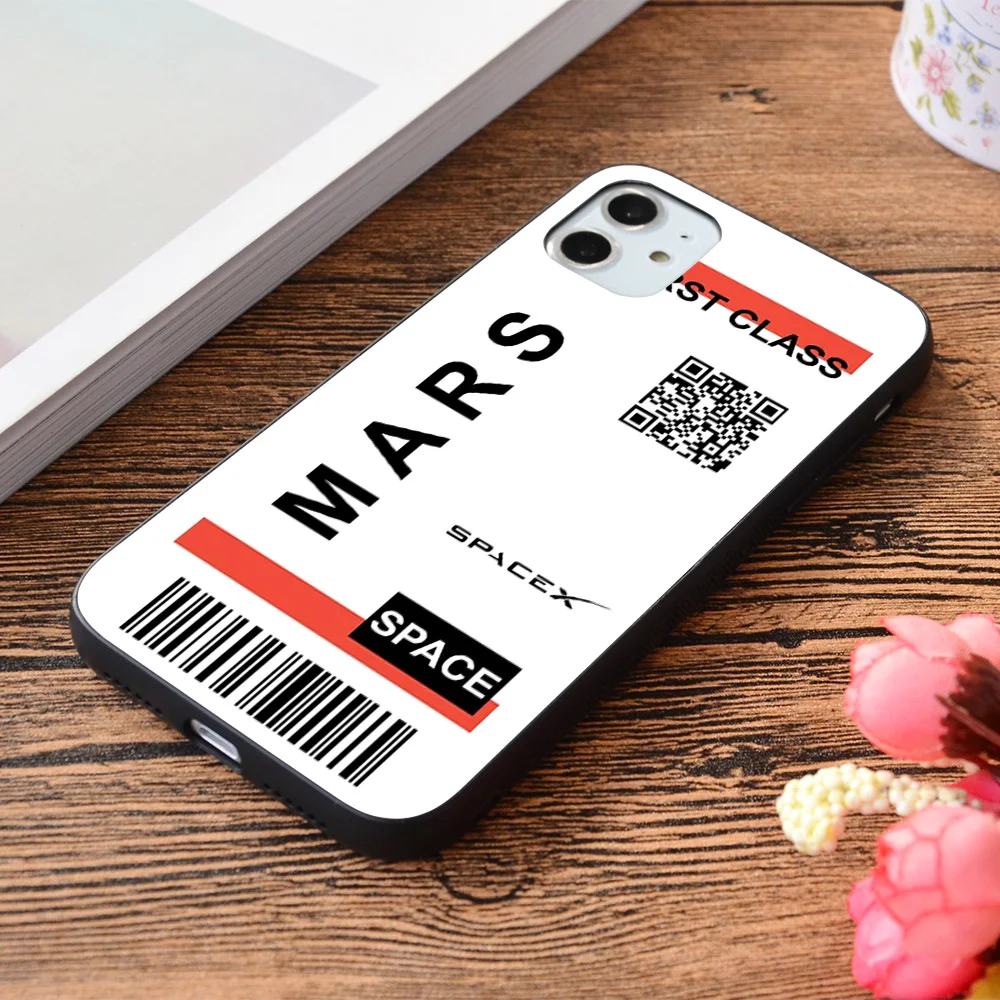 

For iPhone Plane ticket for Mars SpaceX Soft TPU border Apple iPhone Case