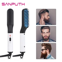 multifunctional hair straightener comb anti scald hair straightening brush comb fast heating hair straightener beard styler brus