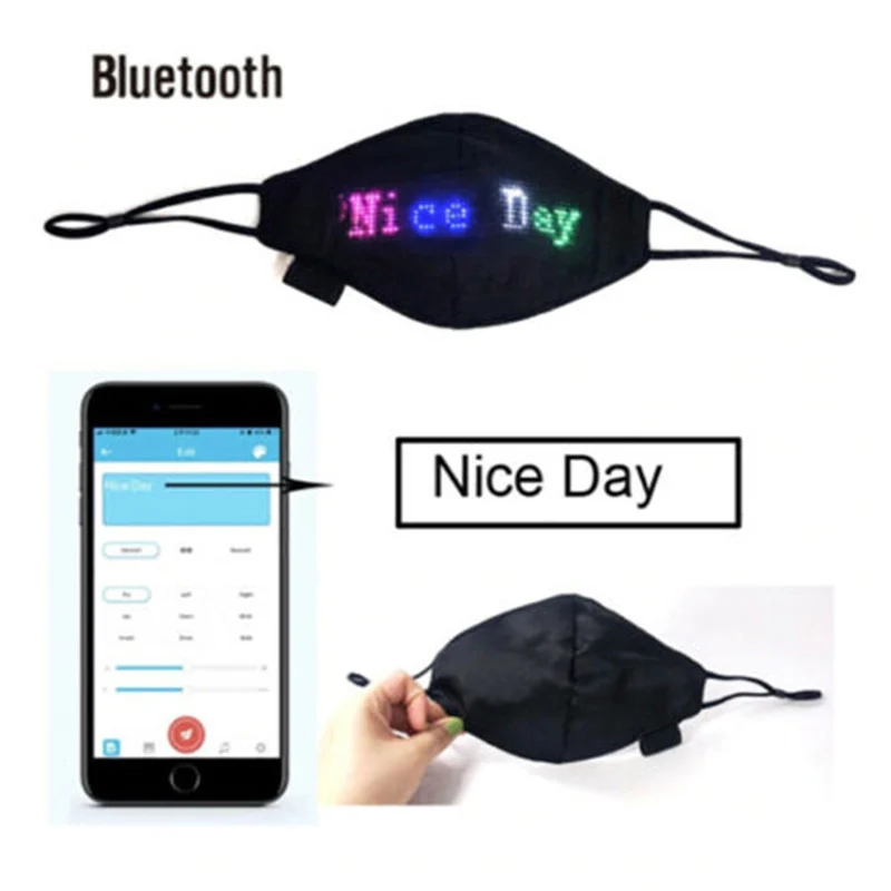 Bluetooth светодиодный программируемый уход за кожей лица крышка пользовательские