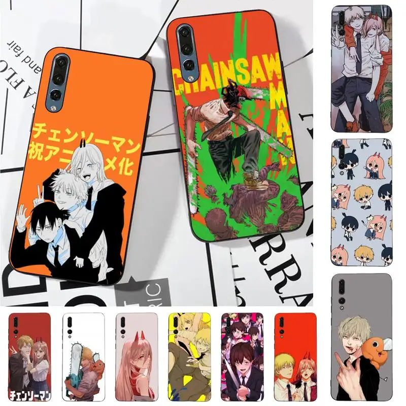 

FHNBLJ Japan Cartoon Anime Chainsaw Man Phone Case for Huawei P30 40 20 10 8 9 lite pro plus Psmart2019
