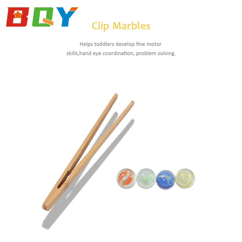 BQY малыши Монтессори яйцо клип Marbles игры материалы деревянные игрушки ежедневный