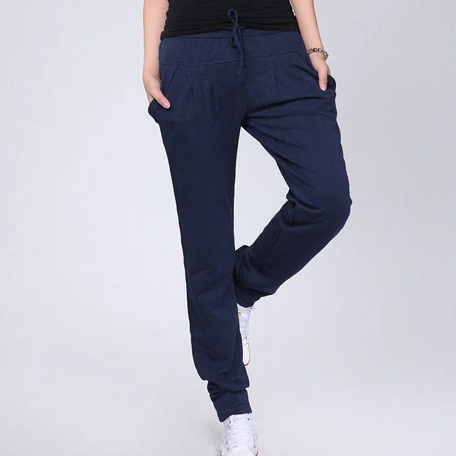 Женские свободные шаровары повседневные длинные спортивные штаны высокого