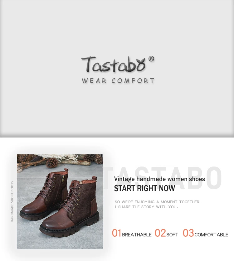 Tastabo; коллекция года; сезон осень-зима; Ботинки martin ручной работы в винтажном стиле; удобная женская обувь; S8026-1; темно-синий, коричневый, карамельный цвета
