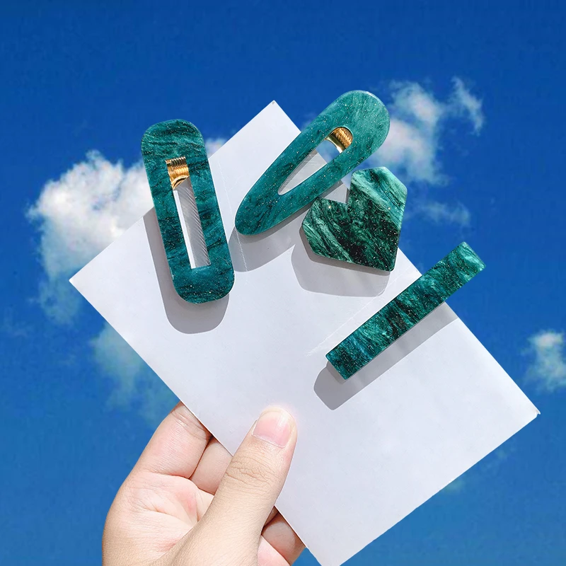 1 компл. Заколки для волос из акриловой смолы заколки с мраморной текстурой