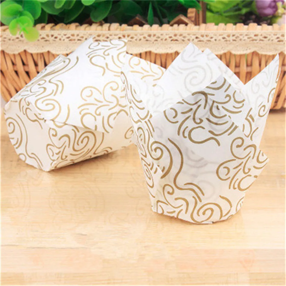 Новогодняя бумажная подкладка для кексов 50 шт. чашка выпечки свадебной вечеринки