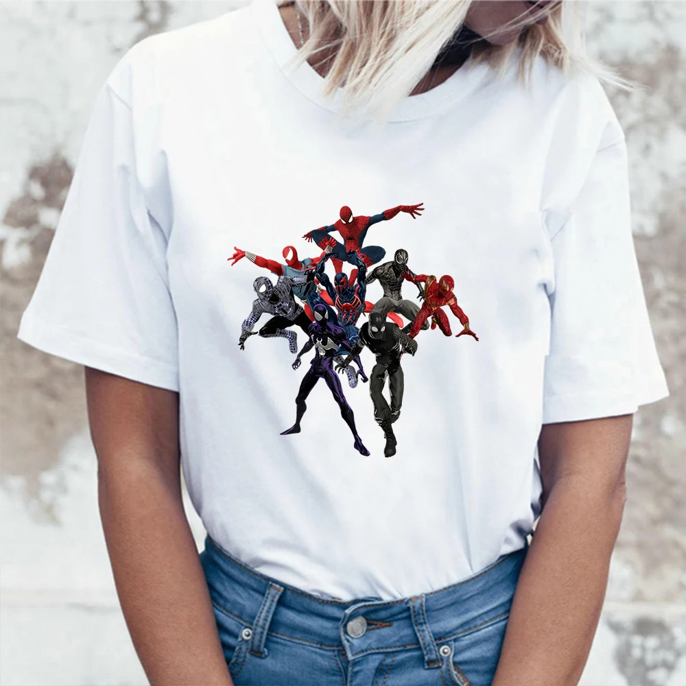 

Disney Summer Tops Marvel Super Hero Printed T-shirts Unisex Oversized T Shirt Women Couple Ullzang Streetwear Aesthetic Clothes