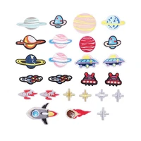 embroidered planets airships iron on transfers for clothing hats dress applique label patches stickers badge sewing accessories
