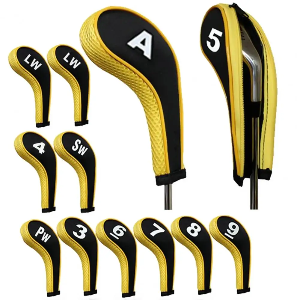 

12Pcs Zippered Neoprene Golf Club Iron Cap Set Golf Headcover Protection Case Golf Training Aids Accessories With Number