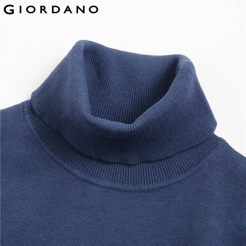 Мужские свитеры Giordano водолазка трикотажный свитер для мужчин 100% хлопок