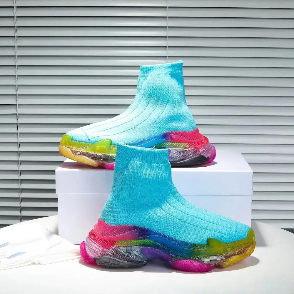Хит продаж женские носки кроссовки столбики 2019 г. модные разных цветов для бега