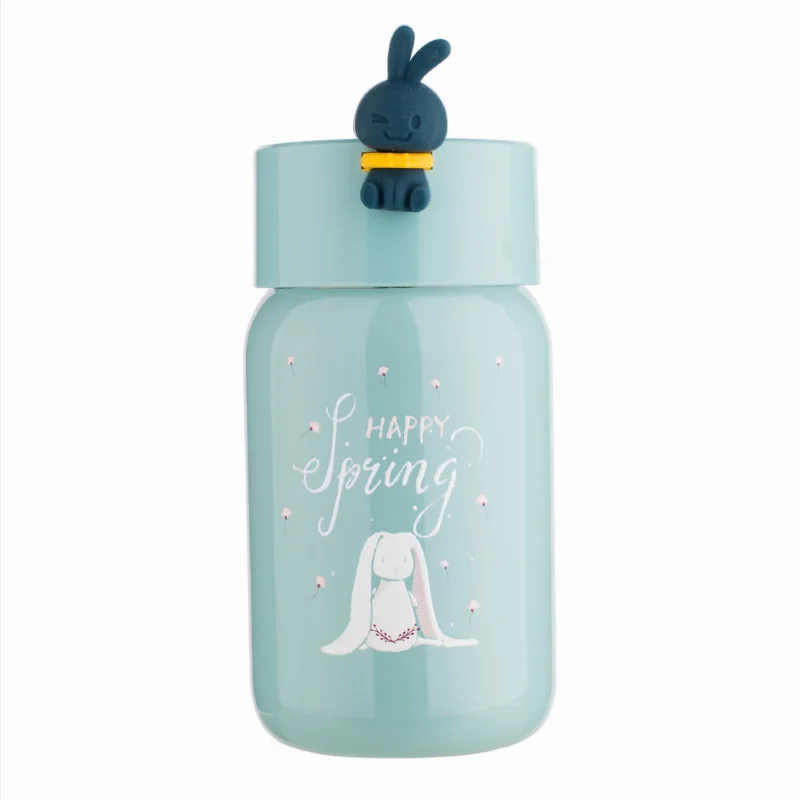 

Rabbit Theme Cartoon Pure Color Thermos Stainless Steel 304 Children Thermos Cups