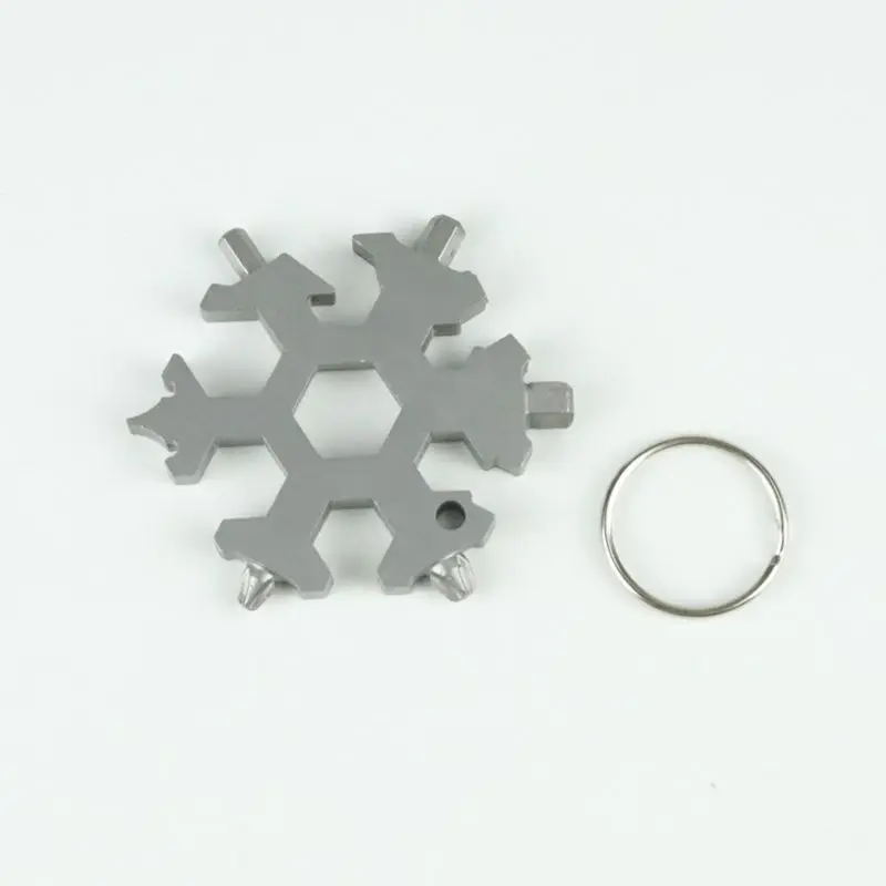 

18-in-1 Stainless Steel Snowflake Multi Combination Tool, Compact Portable Outdoor Products Tool Card 10Pack