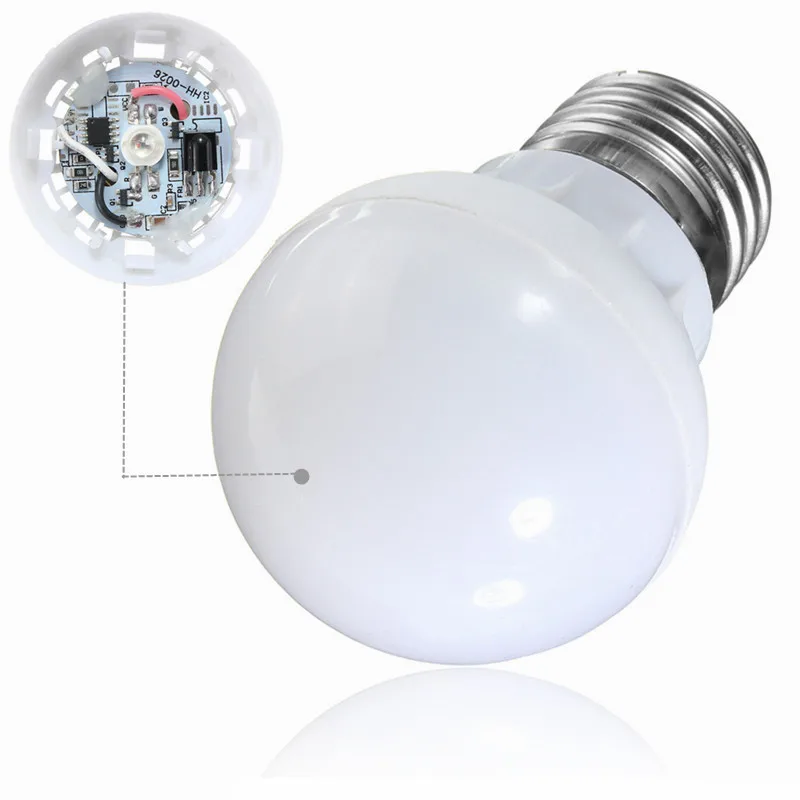 Светодиодная лампа RGB E27 B22 3 Вт волшебная для смены света с ИК пультом