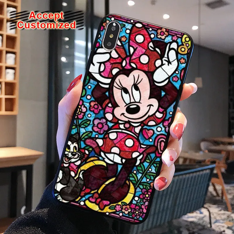 Минни чехол с принтом Микки крышка для iPhone 11 Pro 10 X XS Max XR 7 8, 6, 6 S, Plus, 5, 5S SE samsung Galaxy Note 8, 9, 10, S10 S8 S9 плюс S10E