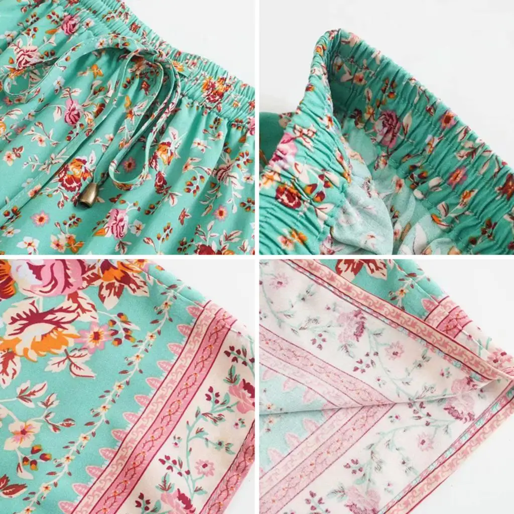 

Jastie Retro Chic Hippie Women Skirt Floral Printed High Elastic Waist Beach Bohemian Skirts Midi Ladies A-Line Boho Skirt saia