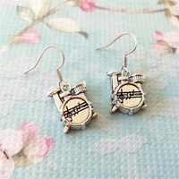 drum earrings drummer earrings gift for drum player drum jewelry drummer gift music jewelry instrument jewelry