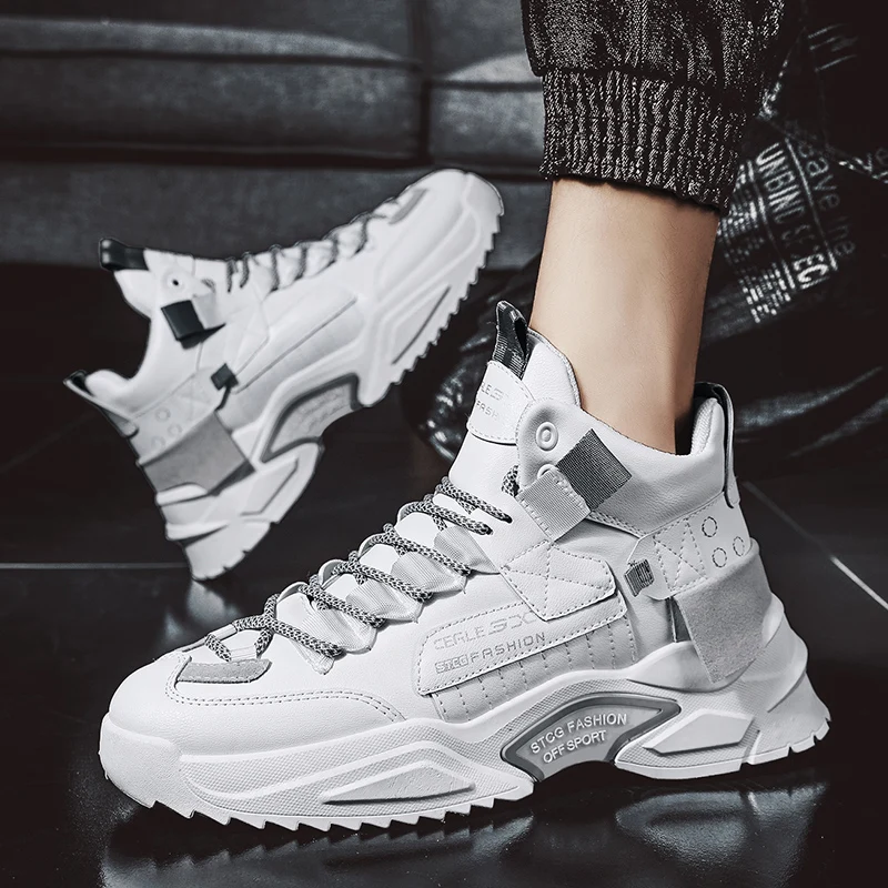 

CYYTL 2020 NEW Trending High-top Platform Shoes Men's Leisure Cool Fashion Street Style Shoes Hip Hop Sneakers Street Hipster