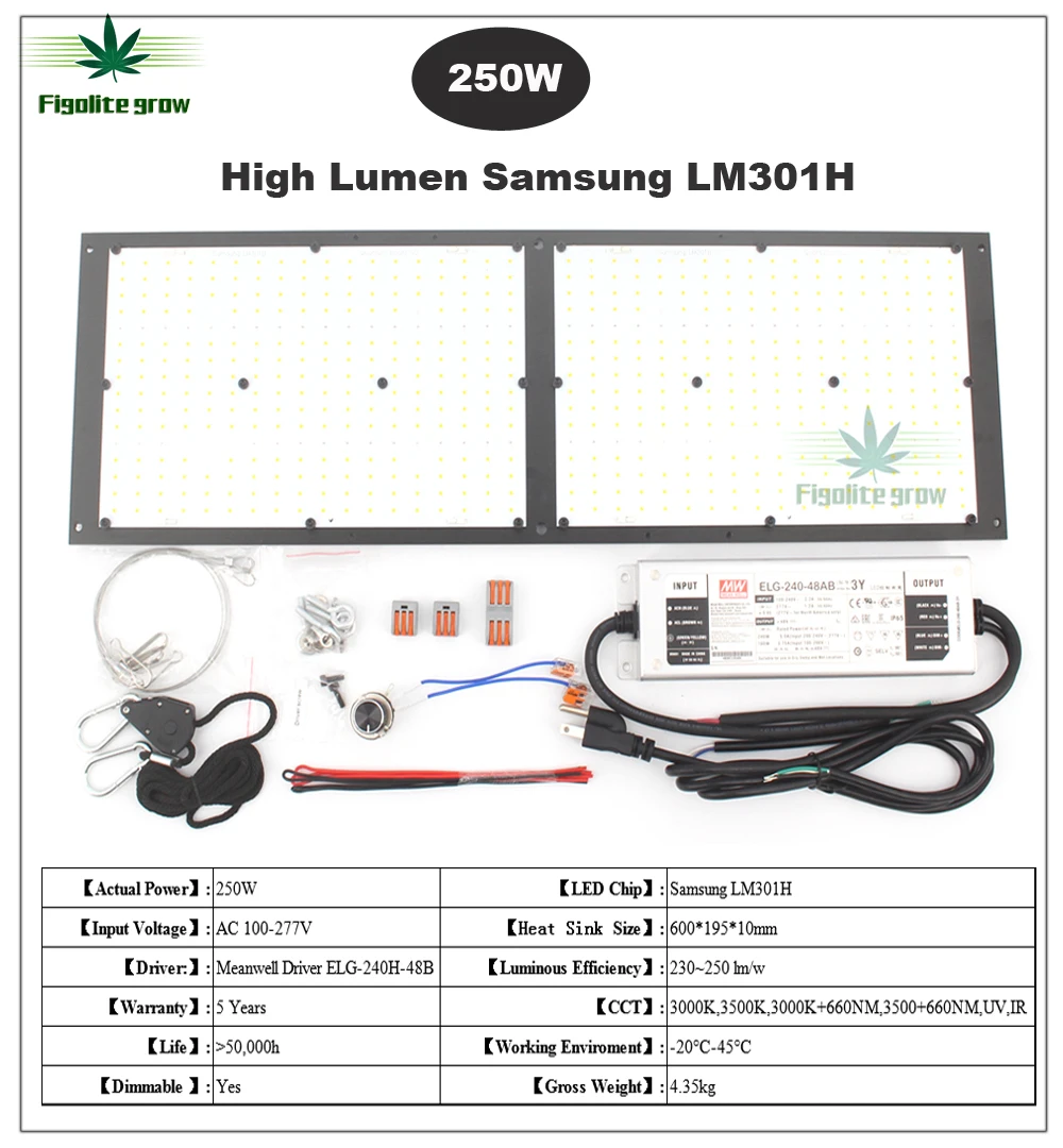 Superbright Samsung LM301H Dimmable 150w 240W 3000K/3500K 660nm UV IR grow light quantum tech led board v3 with Meanwell driver