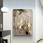 Минималистичные золотые перья цветная лампа картины на холсте художественные плакаты и принты настенные картины для гостиной в скандинавском стиле домашний декор