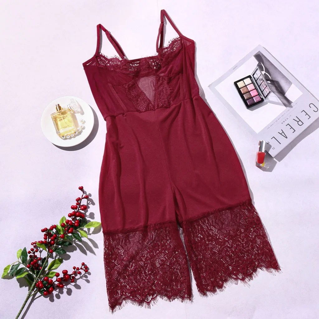 Слитное женское нижнее белье кружевное сексуальное с открытой спиной боди -