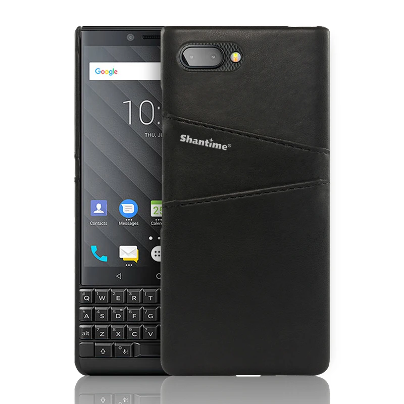Роскошная Обложка на заднюю панель из искусственной кожи для BlackBerry Key2, чехол в деловом стиле для BlackBerry Key2 LE, кошелек, отделения для карт, чехол для телефона - Цвет: BLACK
