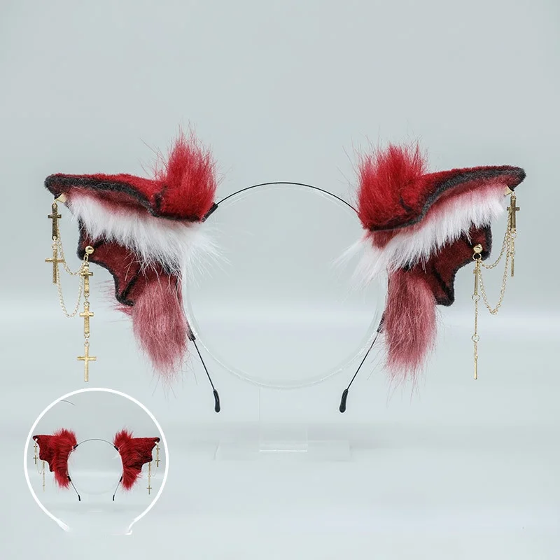 Летучая мышь демон дневные кошачьи уши животные искусственный мех плюшевая