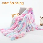 Супермягкое длинное одеяло из искусственного меха кораллового флиса, теплое элегантное уютное одеяло с пушистым мехом, покрывало для кровати, дивана, одеяла, подарок