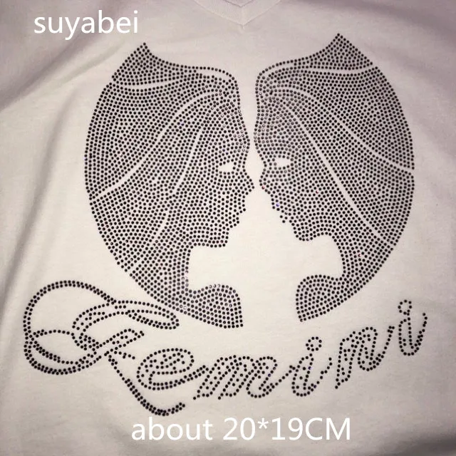 2 шт./лот для девочек близнецов Дизайн Наклейка с камнями Горячая фиксация узор