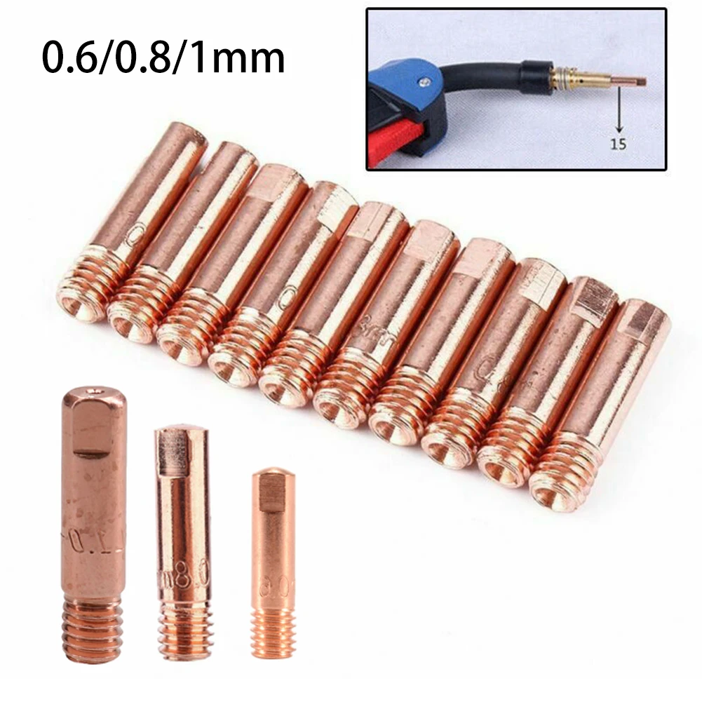 

MB15AK Mig Welding Contact Tips 0.6mm /0.8mm/1.0mm + Shroud Nozzle MIG Welder Torch Consumables For Rilon Riland Jasic Mitech