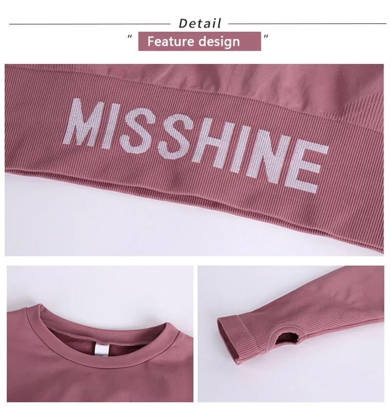 

Spring/Summer Women's Sexy Short Full Sleeve Yoga Tops Fitness Sports Running T-Shirt Quick Dry Tight Elastic Training Clothes