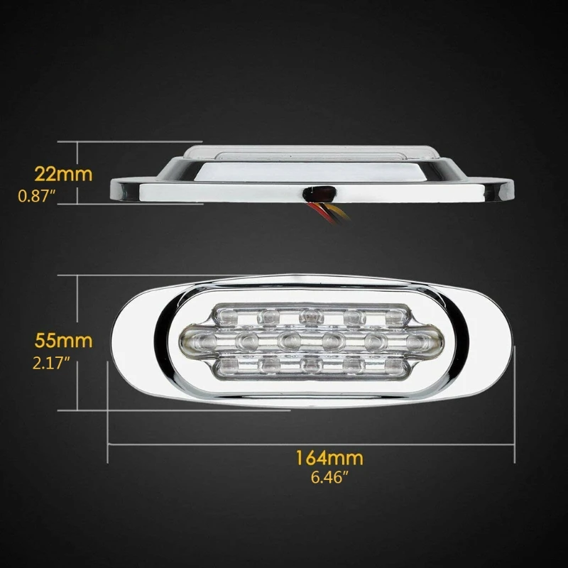 

2pcs Car Truck Lorry Trailer Bus Side Marker Indicators Clearance Lamp Lights Rear Lamp Warning Light