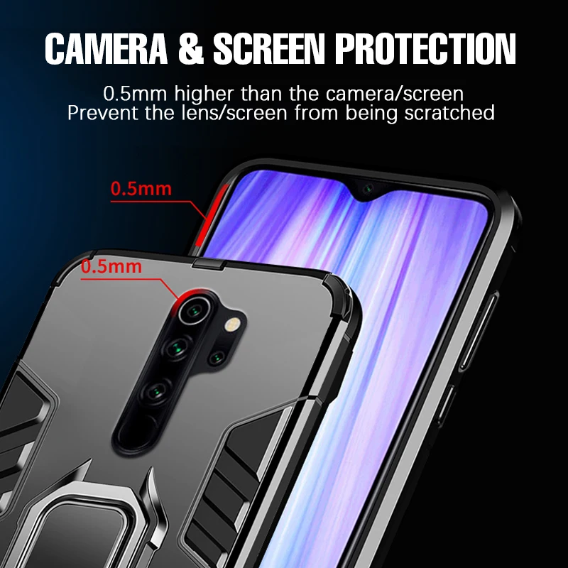 Кольцо Броня чехол для Xiaomi Redmi Note 8 pro магнитный автомобильный держатель