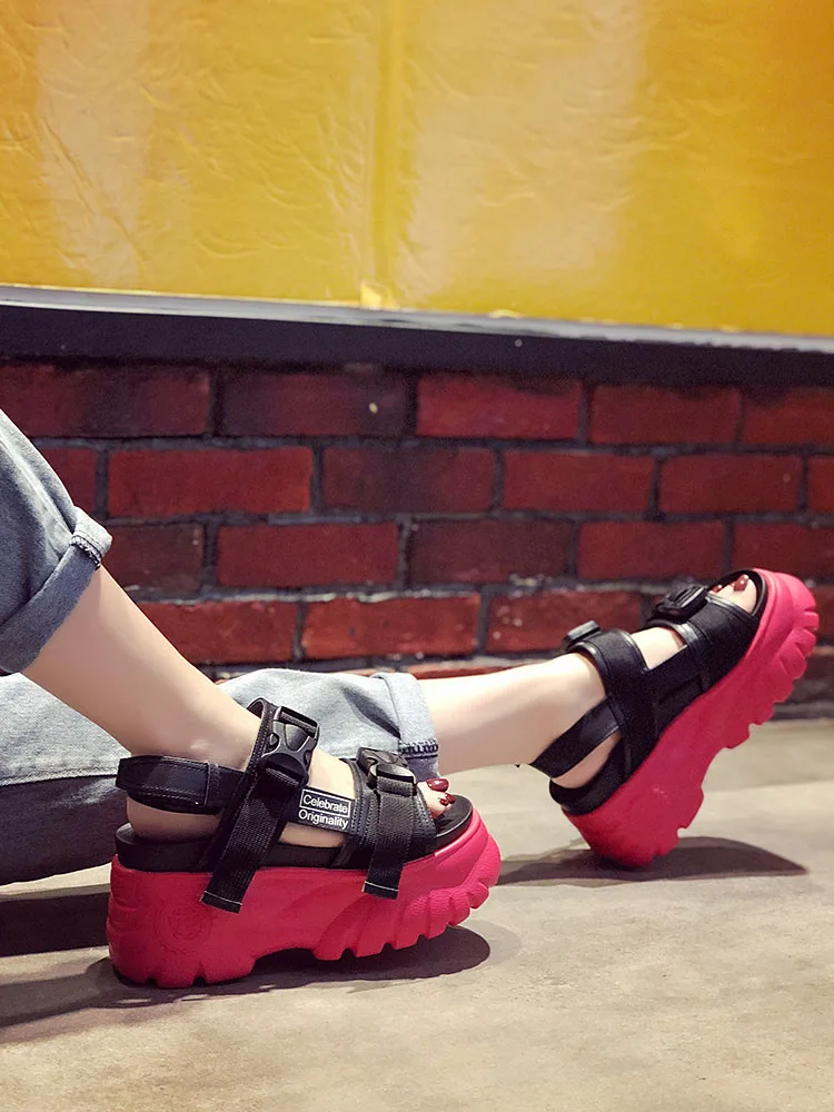 2019 г. Летние модные Водонепроницаемые босоножки на высоком каблуке и платформе с