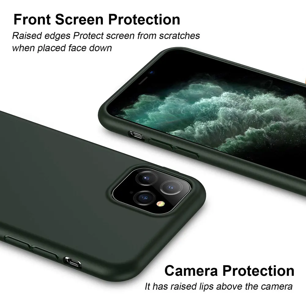 Matte Case For Apple iPhone 11 Pro Max X XS XR 8 Plus 7 6 6S iPhone11 Shockproof Cover Green with Wrist Strap Phone Aceessories | Мобильные