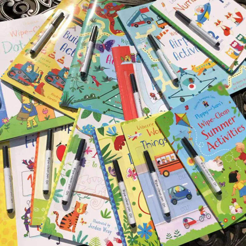 Салфетка для детей Clean многоразовая книга упражнений на английском языке с