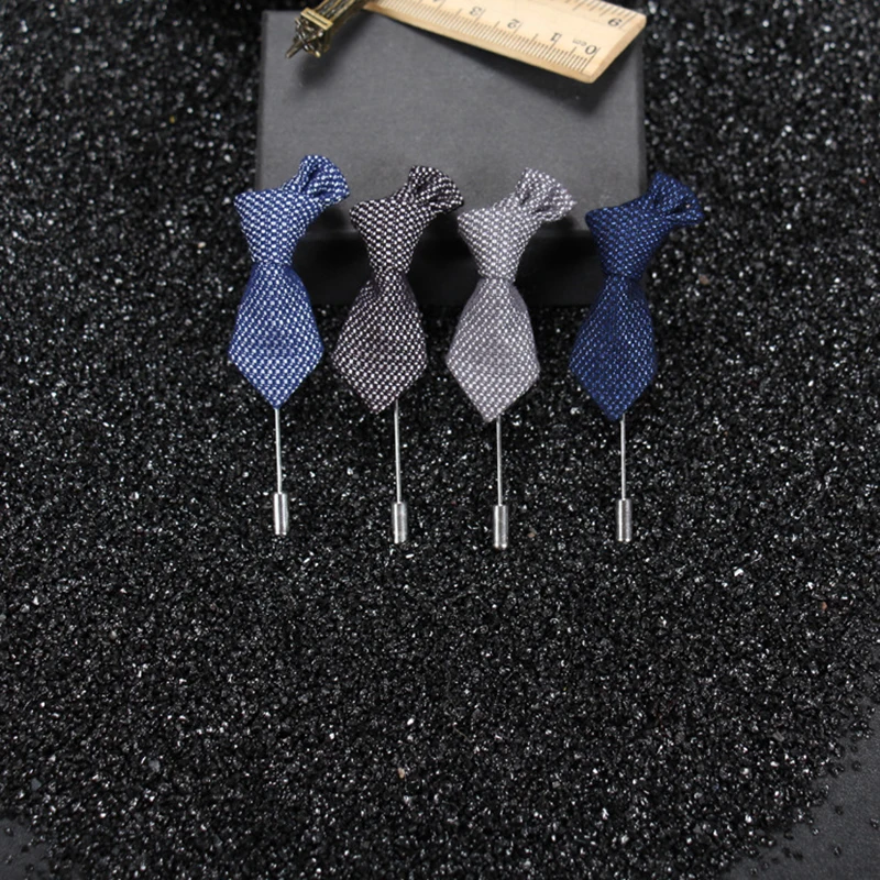 В форме галстука Мужская брошь в полоску популярные модные аксессуары для