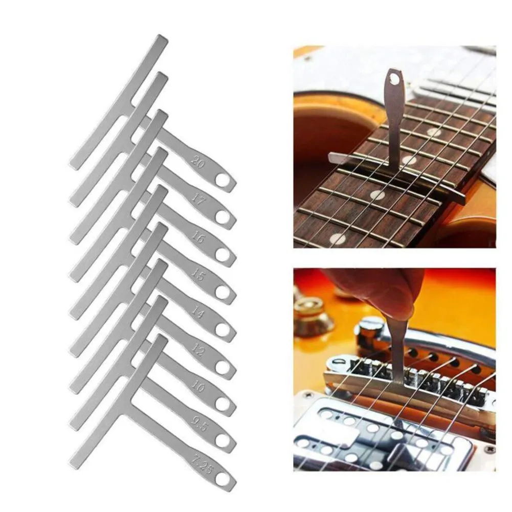 

9pcs Guitar Understring Radius Gauge Ruler String Gauges Measuring Luthier Tools For Electric Guitar/bass Parts Accessories