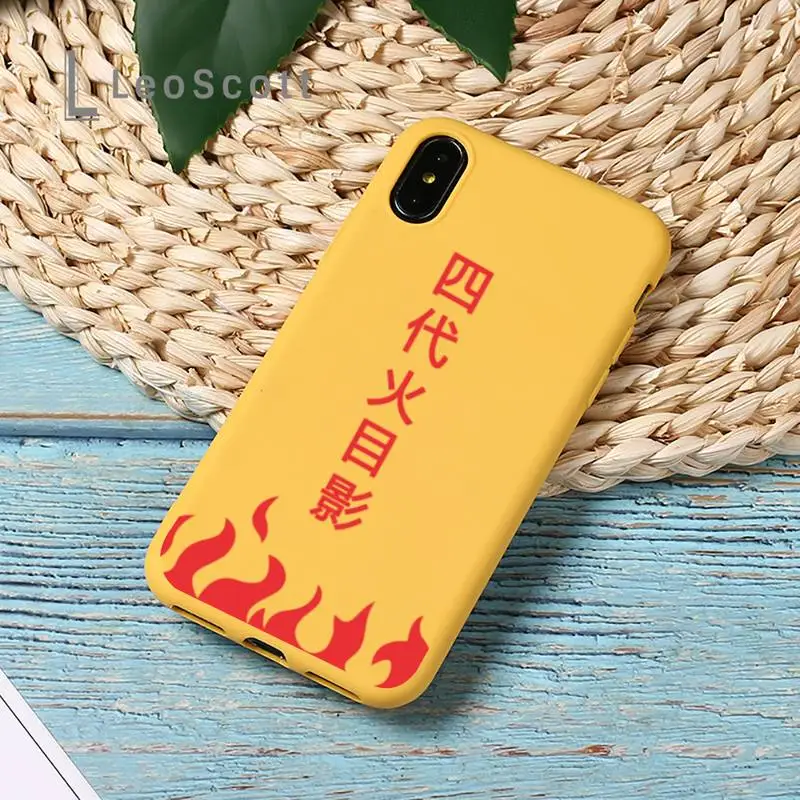 

Anime Naruto Itachi Kakashi Sasuke Phone Case Yellow Candy Color for iPhone 11 12 mini pro XS MAX 8 7 6 6S Plus X SE 2020 XR